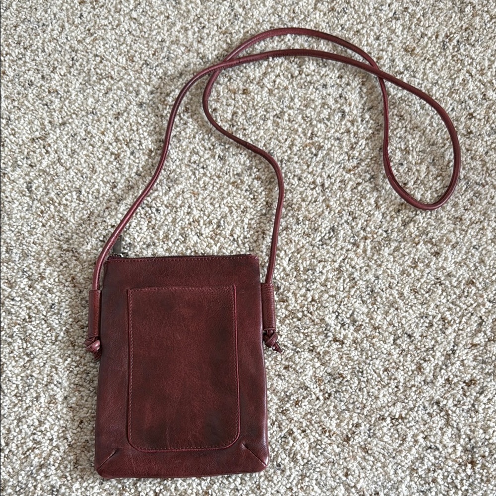 Latico Minimal Leather Crossbody Bag in Burgundy